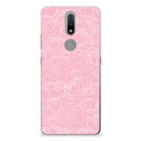 Nokia 2.4 TPU Case White Flowers