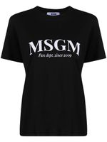 MSGM t-shirt en coton à logo brodé - Noir - thumbnail