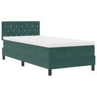 vidaXL Boxspringbed met matras en LED fluweel donkergroen 90x190 cm