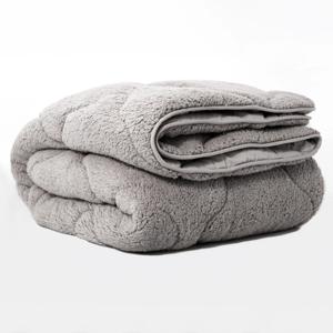 Zavelo Easy All-in-one-Dekbed Teddy Taupe-Lits-Jumeaux (240x200 cm)