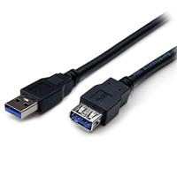 StarTech.com 2 m USB 3.0 verlengkabel, USB 3 type A naar A 2 meter verlengkabel, stekker/bus, zwart