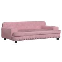 vidaXL Hondenmand 90x53x30 cm fluweel roze, hondenbank, hondenbed, dierenmand, huisdierenbank, huisdierenmand, dierenbed, huisdierenbed, hondenkussen
