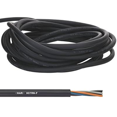 10 meter, Lapp 1600187 H07RN-F, 2 x 2,5 mm², rubberen kabel, flexibel zonder beschermende geleider, uv-bestendige kabel voor buiten, oliebestendig, vlamvertragend, aansluitkabel, zwart