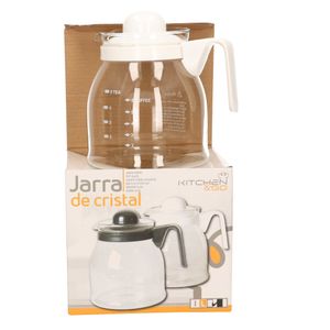 Thee/koffie pot met wit deksel en handvat 1 liter   -