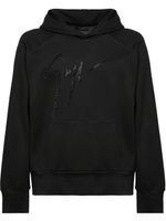 Giuseppe Zanotti hoodie à logo orné de cristal - Noir - thumbnail