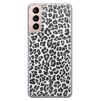 Samsung Galaxy S21 Plus siliconen telefoonhoesje - Luipaard grijs Samsung Galaxy S21 Plus siliconen telefoonhoesje - Luipaard grijs