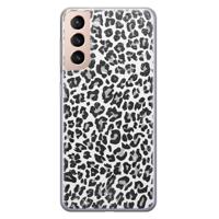 Samsung Galaxy S21 Plus siliconen telefoonhoesje - Luipaard grijs