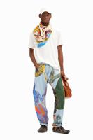 Rechte jeans met India-print - BLUE - 32 - thumbnail