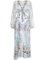 Camilla robe en soie à motif baroque - Multicolore