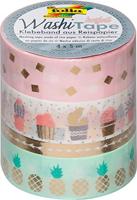 folia 26418 decoratieve tape Washi-tape HOTFOIL goud, 4-delige set