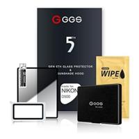 GGS Larmor 5e generatie glazen schermbeschermer en zonnescherm kap set voor Nikon D500 - transparant