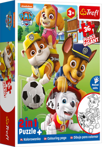 Paw Patrol Inkleur Puzzel - 2 in 1