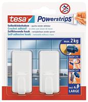 Tesa Powerstrips Hook Large CLASSIC - Zelfklevende wandhaak voor glas, tegels, hout, plastic en andere oppervlakken - Wit | 2cm x 5cm