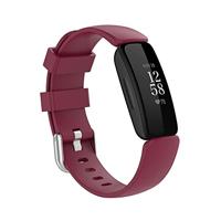 By Qubix - Compatible met Fitbit Inspire 2 & Ace 3 - Sportbandje met gesp - Maat: Large - Bordeaux - Compatible fitbit bandje