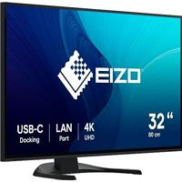 EIZO FlexScan EV3240X-BK Monitor 80 cm (31,5 inch) (USB-C (94W PD), DisplayPort, HDMI, USB-hub, RJ-45 LAN, KVM-schakelaar, 5ms reactietijd, 3840 x 2160 (4K UHD)) zwart