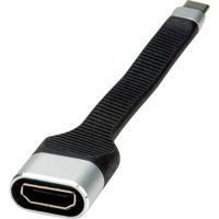 Roline 12.03.3212 USB-C-displaykabel USB-C / HDMI Adapterkabel USB-C stekker, HDMI-A-bus 0.13 m Zwart - thumbnail