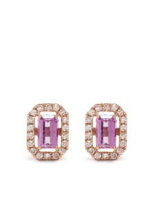 SHAY boucles d'oreilles en or rose 18ct serties de diamants et saphirs