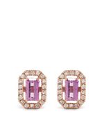 SHAY boucles d'oreilles en or rose 18ct serties de diamants et saphirs - thumbnail