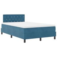 vidaXL Boxspringbed met matras fluweel donkerblauw 120x200 cm