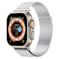 By Qubix - Stainless Steel Loop band - Zilver - Extra strong - Compatible met Apple Watch 44mm / 45mm / 46mm / 49mm - Compatible Apple watch bandjes