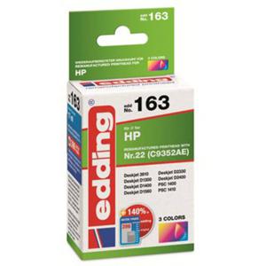 Edding Inktcartridge vervangt HP 22XL, C9352AE Compatibel Cyaan, Magenta, Geel EDD-163 18-163