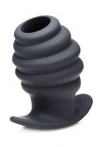 Hive Ass Tunnel 4" Silicone Ribbed Hollow Anal Plug - Large