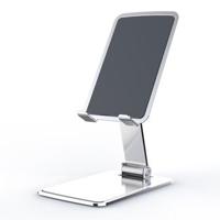 CCT15 draagbare opvouwbare telefoonhouder verstelbare antislip-tablets metalen standaard voor 4-13 inch apparaat - zilver