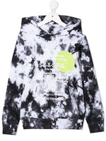 Diesel Kids hoodie à imprimé tie dye - Noir