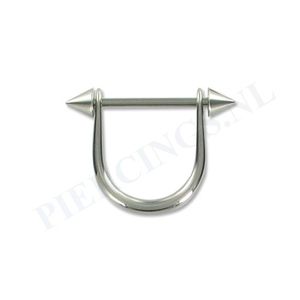 Tepelpiercing met hanger en spikes XL