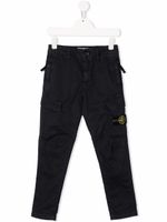 Stone Island Junior pantalon à patch logo - Bleu - thumbnail