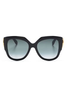 Gucci Eyewear lunettes de soleil rondes à plaque logo - Noir