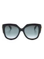 Gucci Eyewear lunettes de soleil rondes à plaque logo - Noir