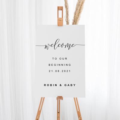 Welkomstbord bruiloft our beginning Welkomstbord bruiloft our beginning