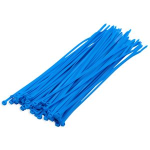 100x stuks kabelbinder / kabelbinders nylon blauw 10 x 0,25 cm