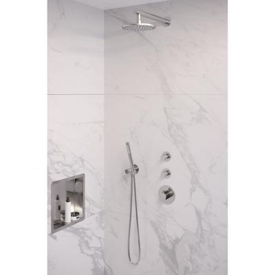 Regendoucheset Inbouw Brauer 20cm Rond Glans Chroom 3 Greeps Thermostaatkraan en Staafhanddouche