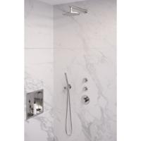 Regendoucheset Inbouw Brauer 20cm Rond Glans Chroom 3 Greeps Thermostaatkraan en Staafhanddouche