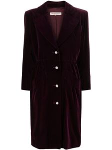 Saint Laurent Pre-Owned manteau en velours à simple boutonnage - Violet