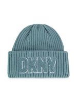 Dkny Kids bonnet nervuré à patch logo - Bleu