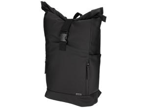 Norlander Rolltop fietsrugzak 25L - Vegan Dull PU - 30,5 x 14 x 59 cm - Zwart