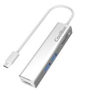 CoolBox Docking Station USB C Hub 5 in 1 miniDOCK Lite HDMI 2 x USB3.0 microSD SD SD Compatibel met Apple MacBook Pro Air, ChromeBook en Ultrabooks met USB-C zilver