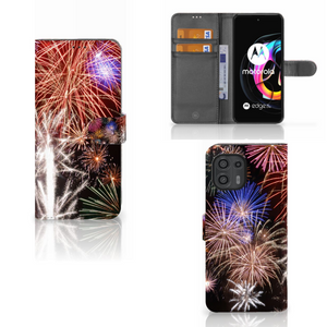 Motorola Edge 20 Lite Wallet Case met Pasjes Vuurwerk