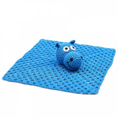 natureZOO knuffeldoekje nijlpaard gehaakt 10 cm donkerblauw