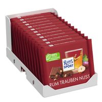 Ritter Sport - Rum Rozijnen Hazelnoten - 12x 100g