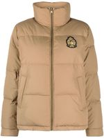 Lauren Ralph Lauren logo-patch down puffer jacket - Marron