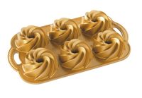 Nordic Ware Bakvorm Heritage Bundtlette Goud - 6 stuks - thumbnail