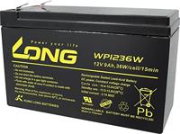 Long WP1236W WP1236W Bleirechargeable battery 12V 9Ah Blei-Vlies (AGM) (B x H x T) 151 x 102 x 65mm Flachplug 6.3
