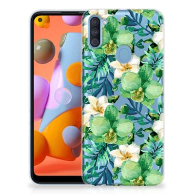Samsung Galaxy A11 | M11 TPU Case Orchidee Groen