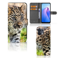 OPPO Reno8 Telefoonhoesje met Pasjes Baby Luipaard - thumbnail