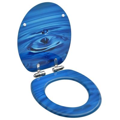 vidaXL Toiletbril met soft-close deksel waterdruppel MDF blauw vidaXL Toiletbril met soft-close deksel waterdruppel MDF blauw