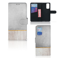 OnePlus 9 Pro Book Style Case Wood Concrete - thumbnail